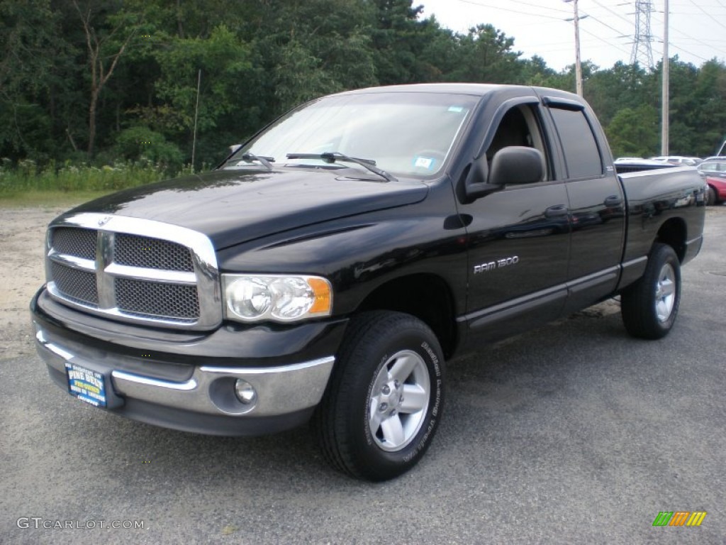 2002 Ram 1500 SLT Quad Cab 4x4 - Black / Dark Slate Gray photo #1