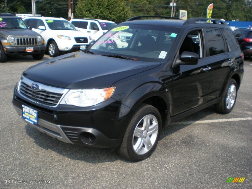 2009 Forester 2.5 X Premium - Obsidian Black Pearl / Black photo #1
