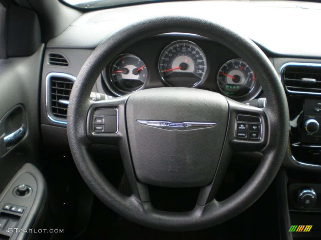 2011 Chrysler 200 LX Black Steering Wheel Photo #54187537