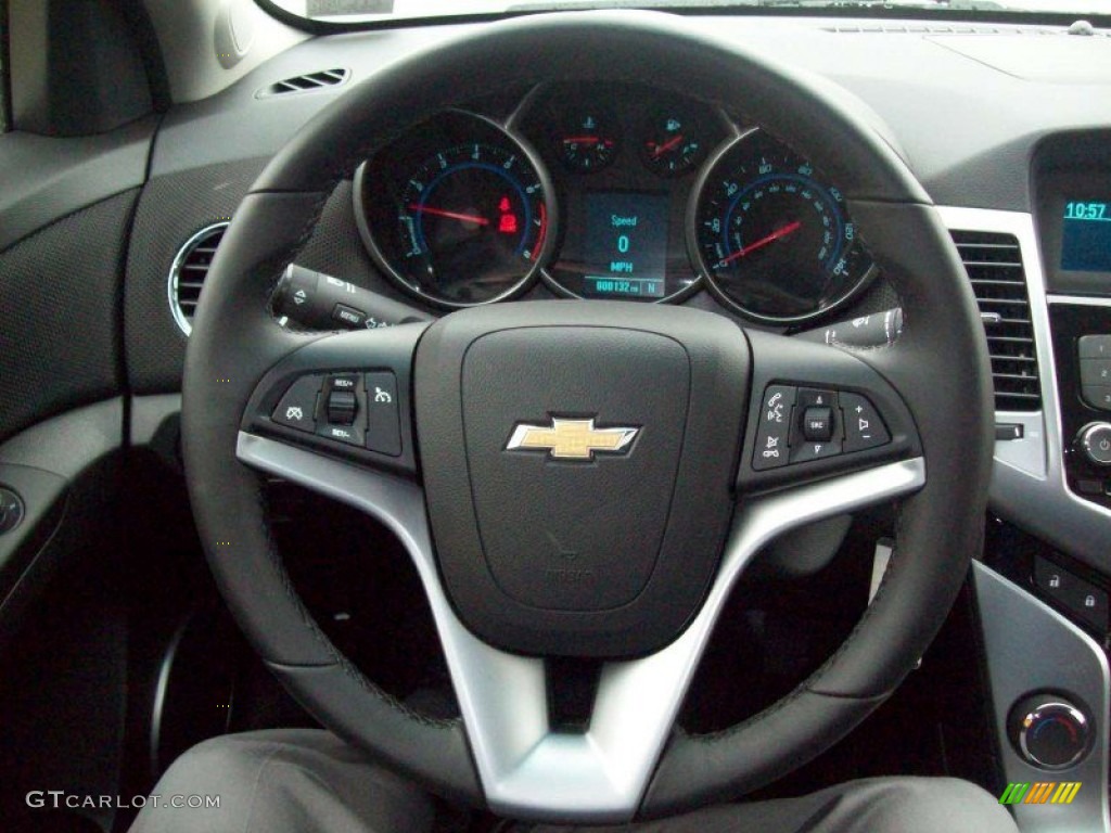 2012 Chevrolet Cruze Eco Jet Black Steering Wheel Photo #54187663