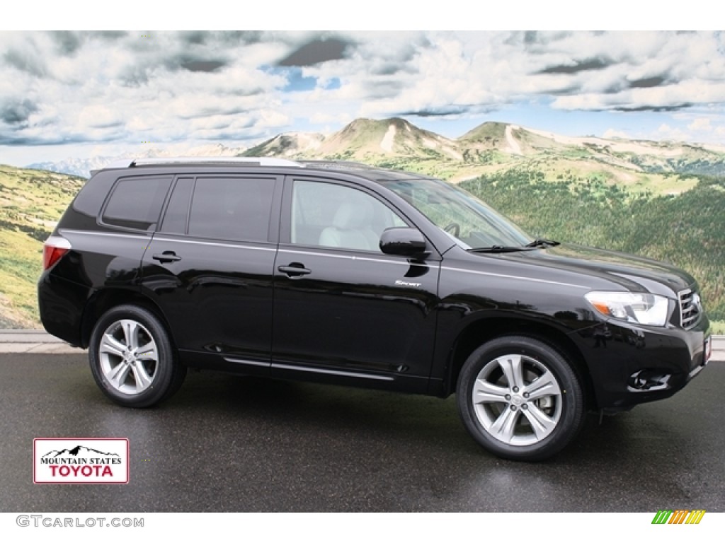 2008 Highlander Sport 4WD - Black / Ash Gray photo #1