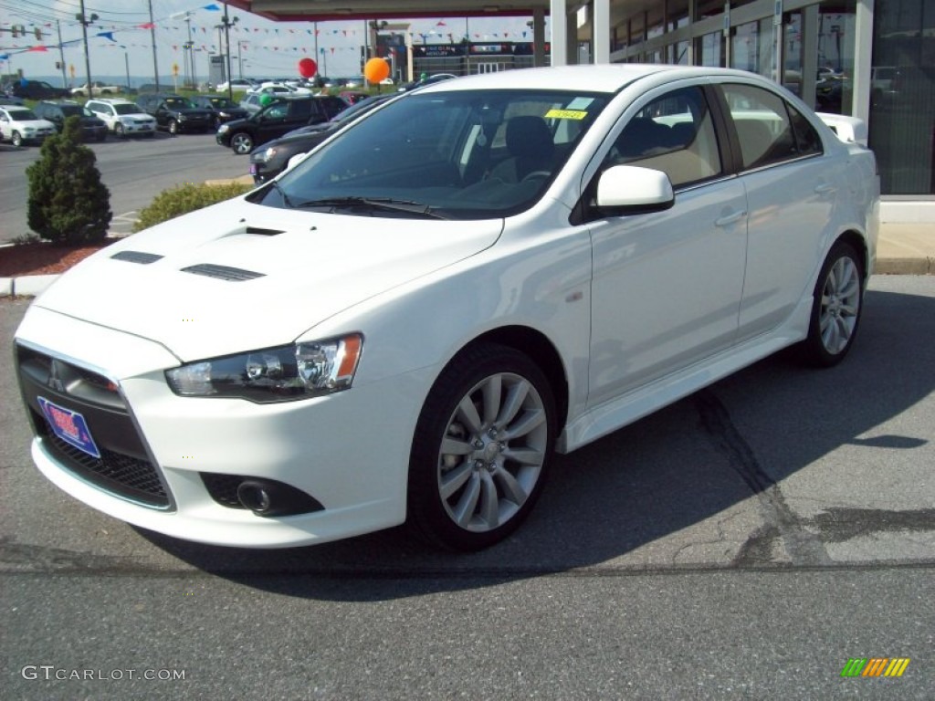 Wicked White Metallic 2011 Mitsubishi Lancer RALLIART AWD Exterior Photo #54190969