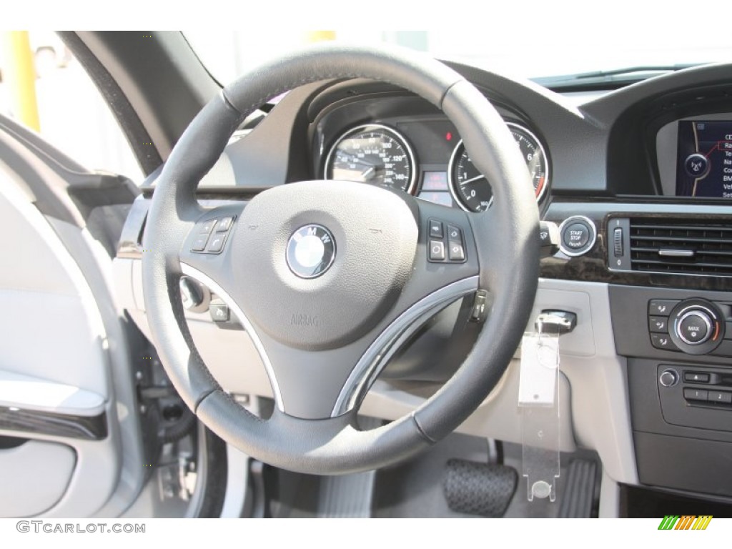 2010 BMW 3 Series 328i Convertible Gray Dakota Leather Steering Wheel Photo #54192718