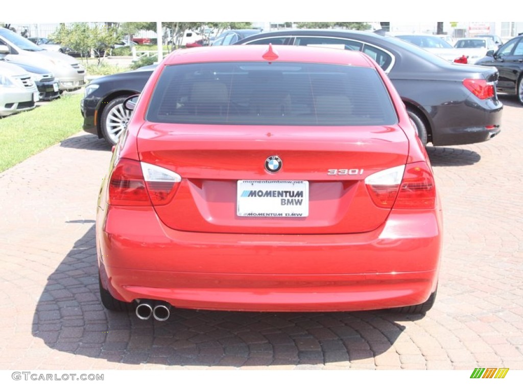 2006 3 Series 330i Sedan - Electric Red / Beige photo #11