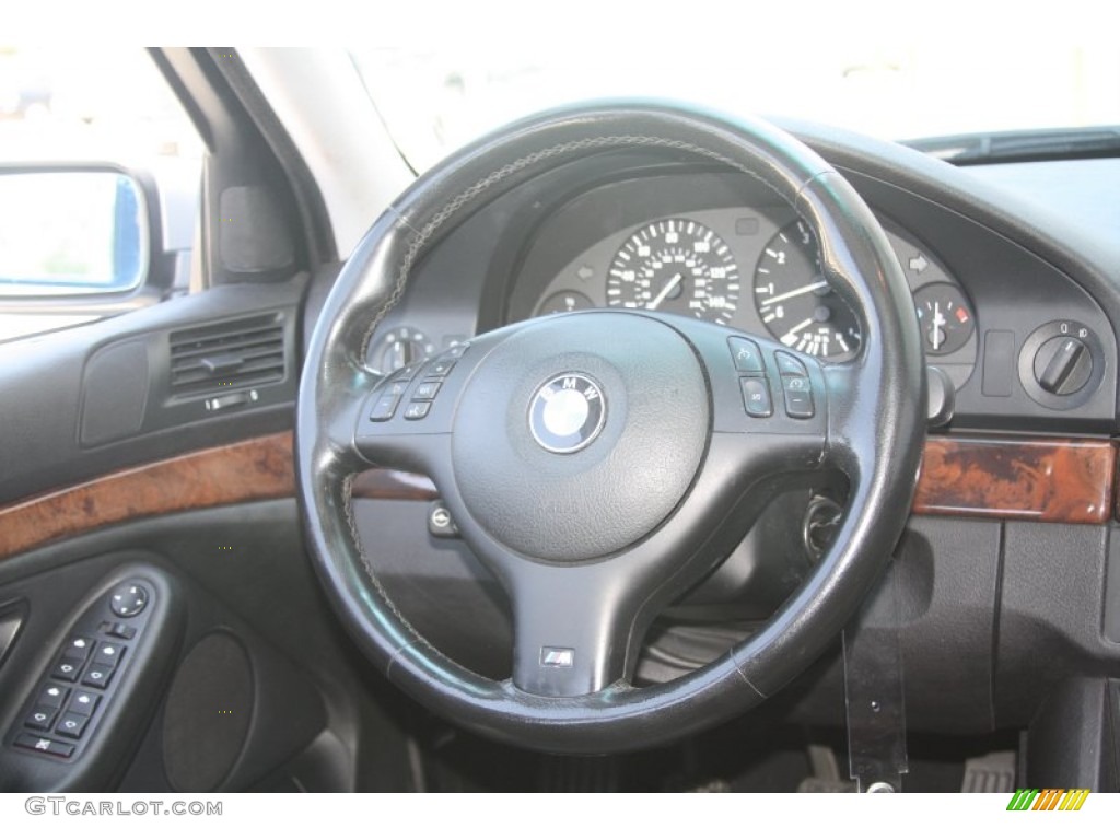 2002 BMW 5 Series 540i Sedan Black Steering Wheel Photo #54196651