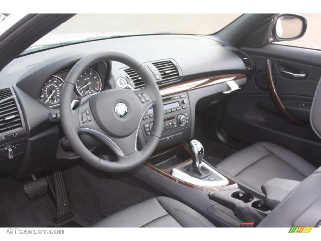 2012 BMW 1 Series 135i Convertible Black Dashboard Photo #54199843