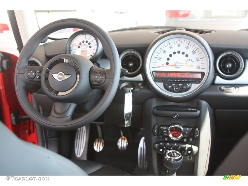 2012 Mini Cooper S Hardtop Punch Carbon Black Leather Dashboard Photo #54200047