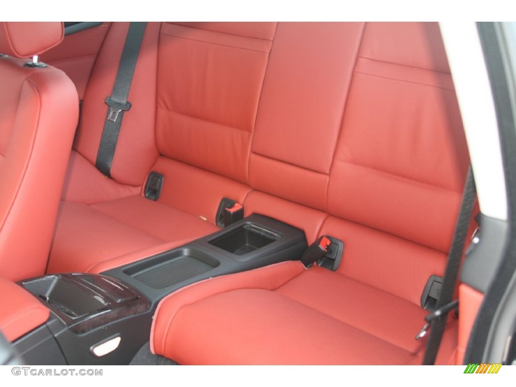2011 3 Series 328i Coupe - Jet Black / Coral Red/Black Dakota Leather photo #10