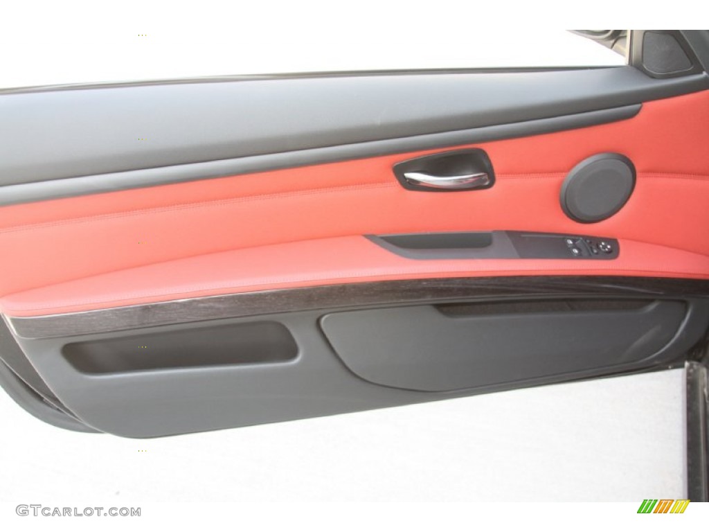2011 3 Series 328i Coupe - Jet Black / Coral Red/Black Dakota Leather photo #11