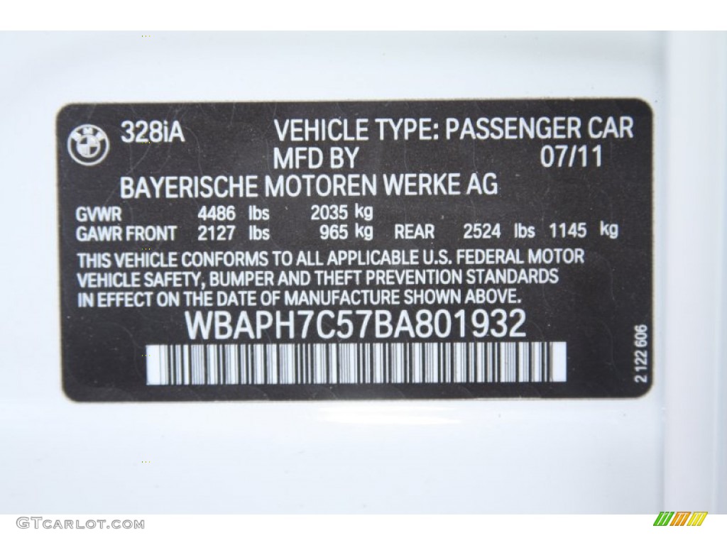 2011 3 Series 328i Sedan - Alpine White / Black photo #8