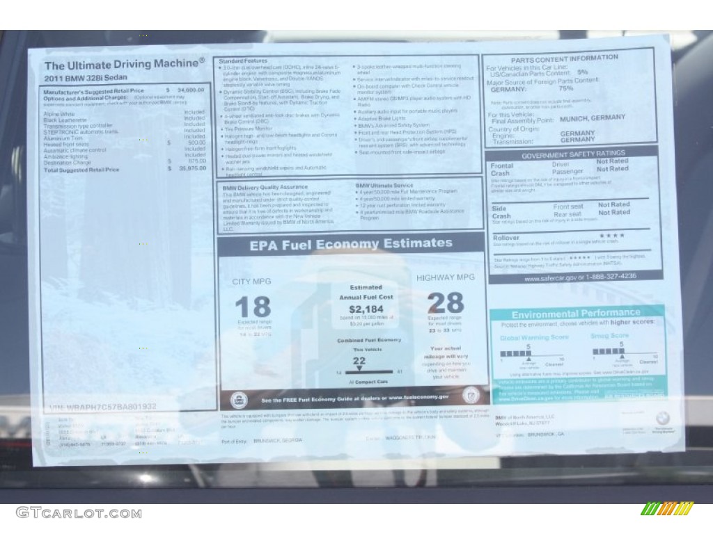 2011 3 Series 328i Sedan - Alpine White / Black photo #27