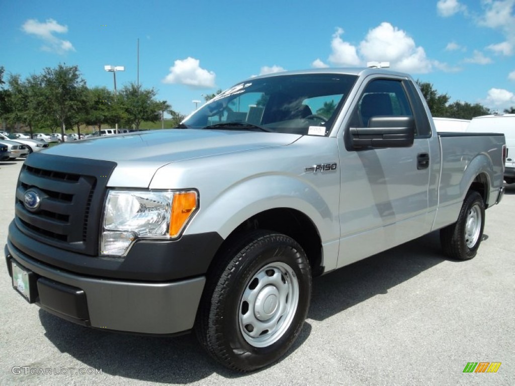 2010 F150 XL Regular Cab - Ingot Silver Metallic / Medium Stone photo #13