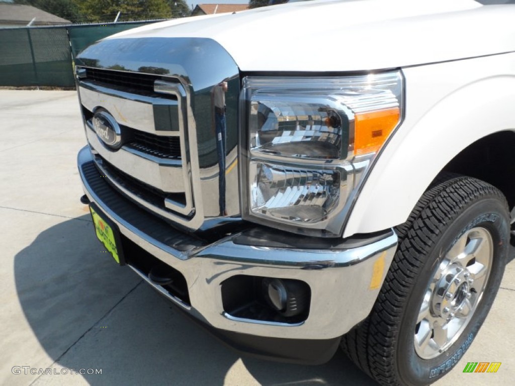 2012 F250 Super Duty Lariat Crew Cab 4x4 - White Platinum Metallic Tri-Coat / Adobe photo #10