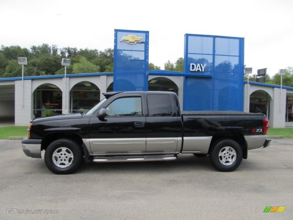 2003 Silverado 1500 Z71 Extended Cab 4x4 - Black / Medium Gray photo #2