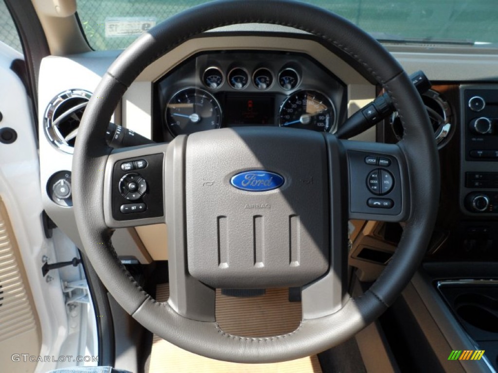 2012 F250 Super Duty Lariat Crew Cab 4x4 - White Platinum Metallic Tri-Coat / Adobe photo #36
