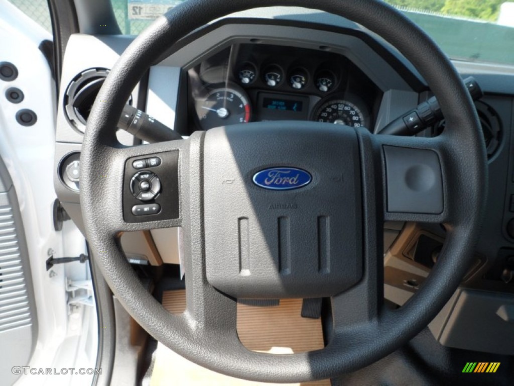 2012 Ford F250 Super Duty XL SuperCab 4x4 Steel Steering Wheel Photo #54210180