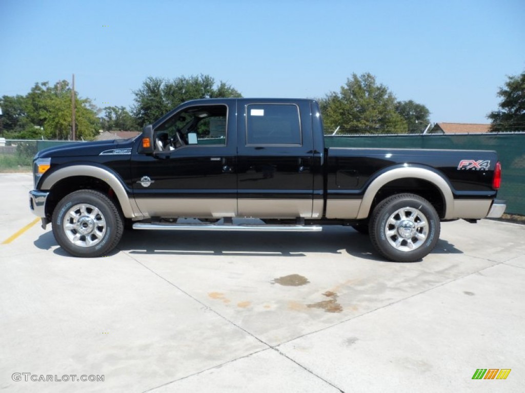 2012 F250 Super Duty Lariat Crew Cab 4x4 - Black / Black photo #6