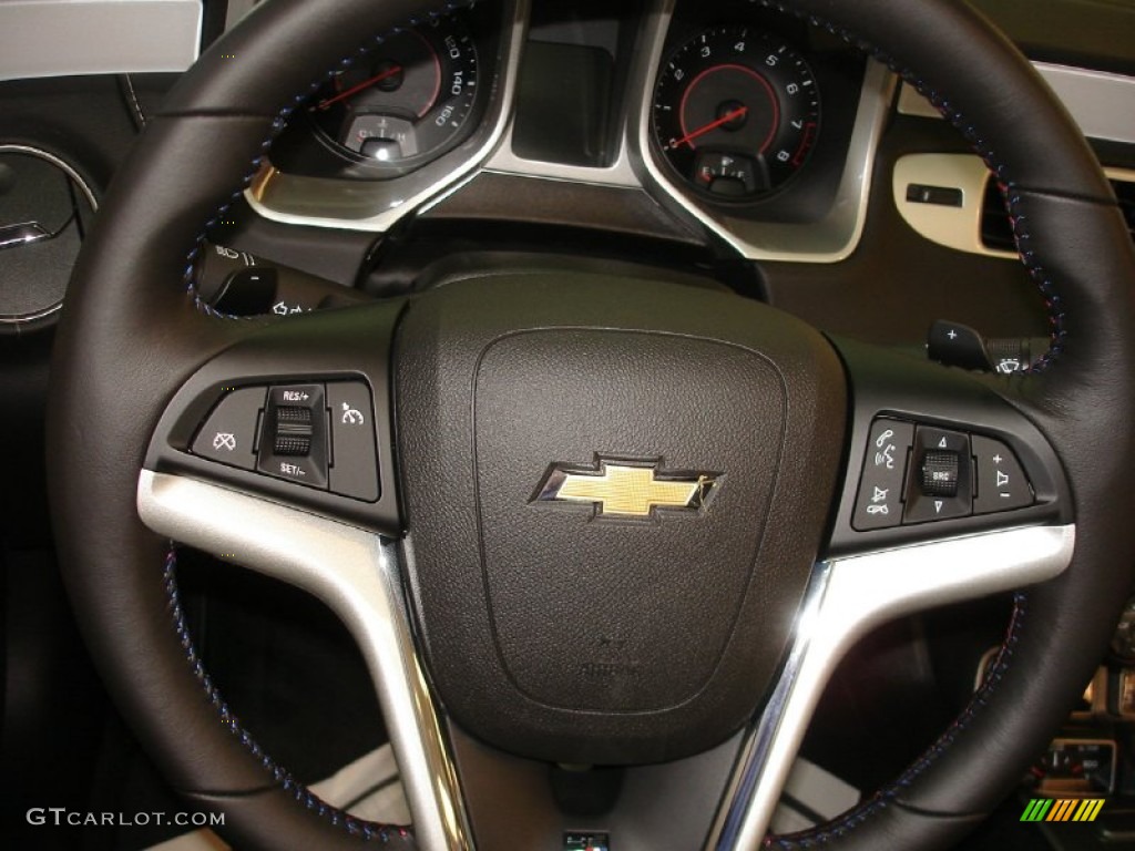 2012 Chevrolet Camaro LT 45th Anniversary Edition Convertible Jet Black Steering Wheel Photo #54210627
