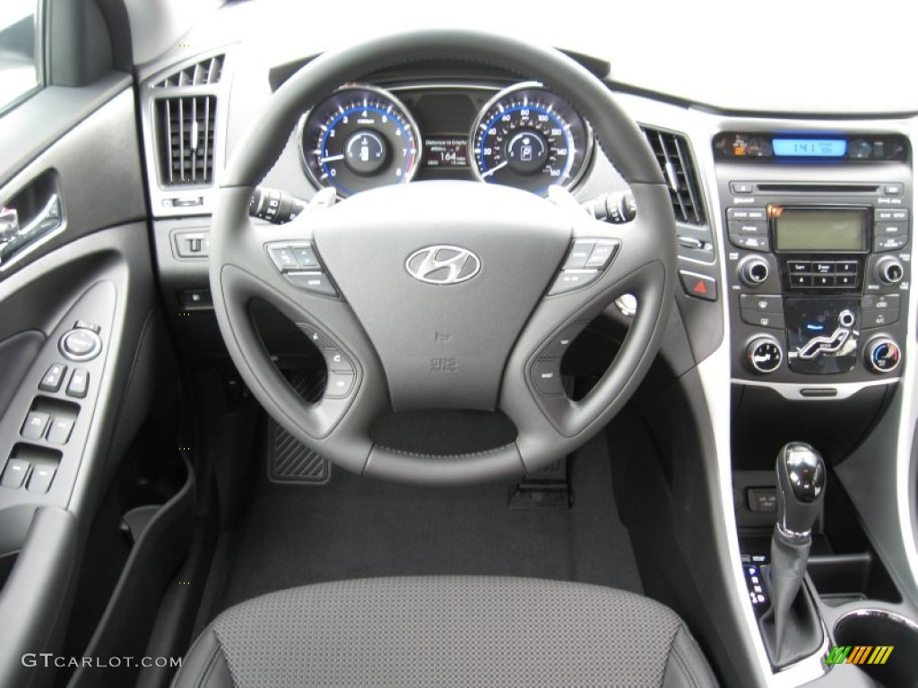 2012 Hyundai Sonata SE Black Steering Wheel Photo #54211920