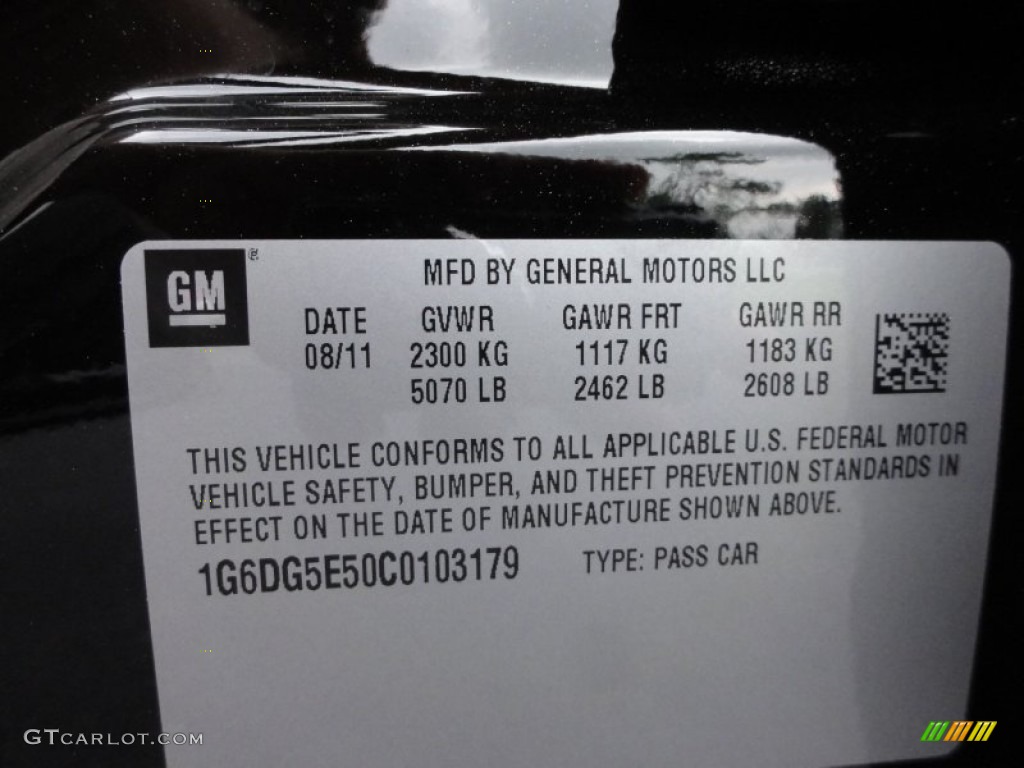 2012 Cadillac CTS 4 3.0 AWD Sedan Info Tag Photo #54212526