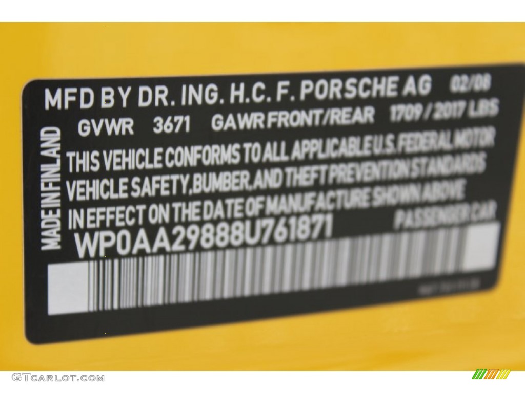 2008 Cayman  - Speed Yellow / Black photo #30