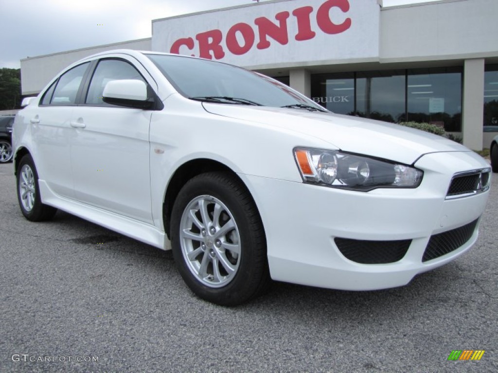 2010 Lancer ES - Wicked White Metallic / Black photo #1