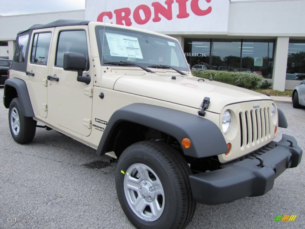 2012 Wrangler Unlimited Sport 4x4 - Sahara Tan / Black photo #1