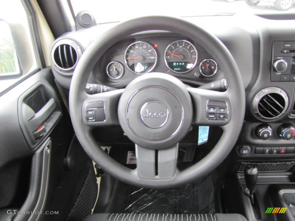 2012 Jeep Wrangler Unlimited Sport 4x4 Black Steering Wheel Photo #54216603