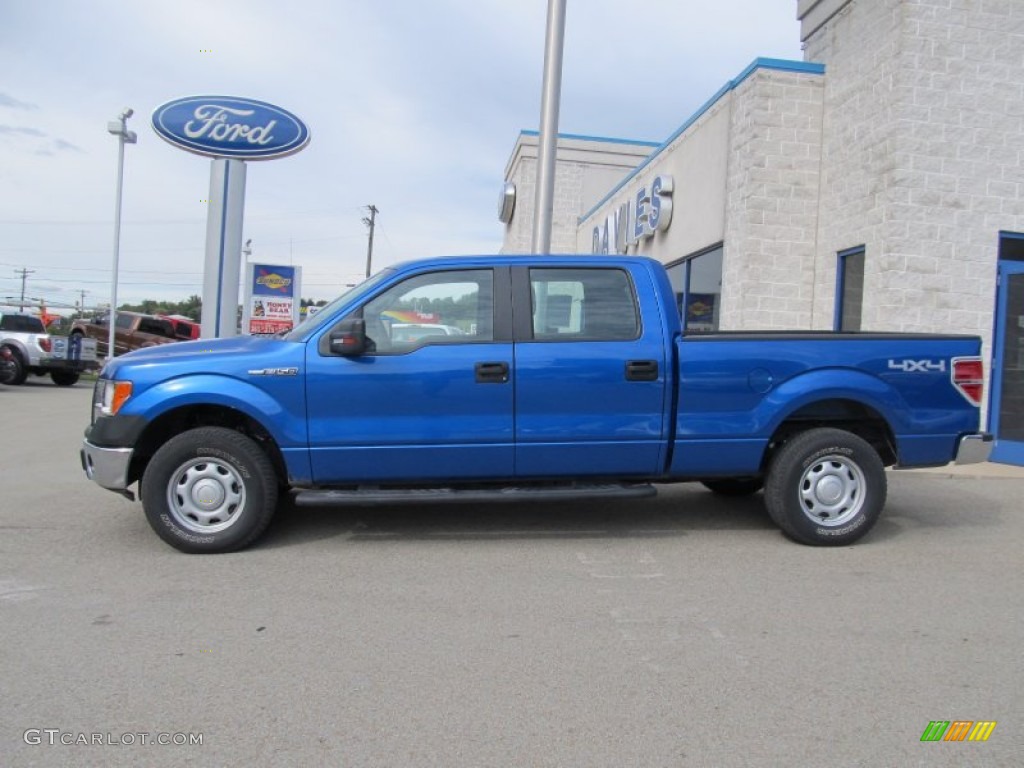 2010 F150 XL SuperCrew 4x4 - Blue Flame Metallic / Medium Stone photo #2