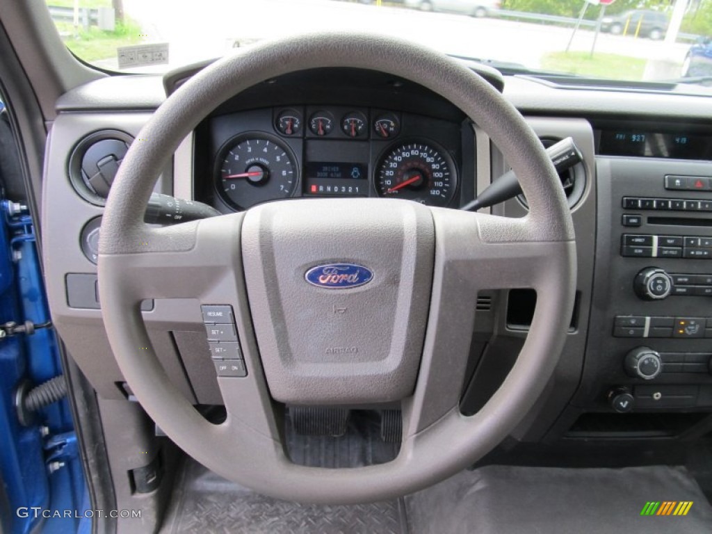 2010 Ford F150 XL SuperCrew 4x4 Medium Stone Steering Wheel Photo #54218610