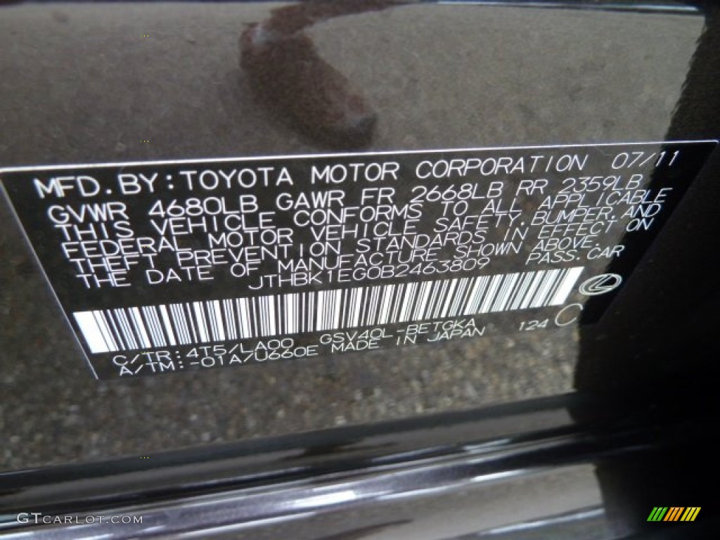 2011 ES Color Code 4T5 for Truffle Mica Photo #54220743