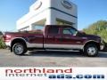 2005 Dark Toreador Red Metallic Ford F350 Super Duty Lariat Crew Cab 4x4 Dually  photo #1