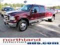 2005 Dark Toreador Red Metallic Ford F350 Super Duty Lariat Crew Cab 4x4 Dually  photo #4