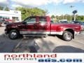 2005 Dark Toreador Red Metallic Ford F350 Super Duty Lariat Crew Cab 4x4 Dually  photo #5
