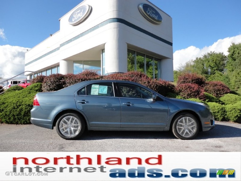 2012 Fusion SEL V6 - Steel Blue Metallic / Charcoal Black photo #1