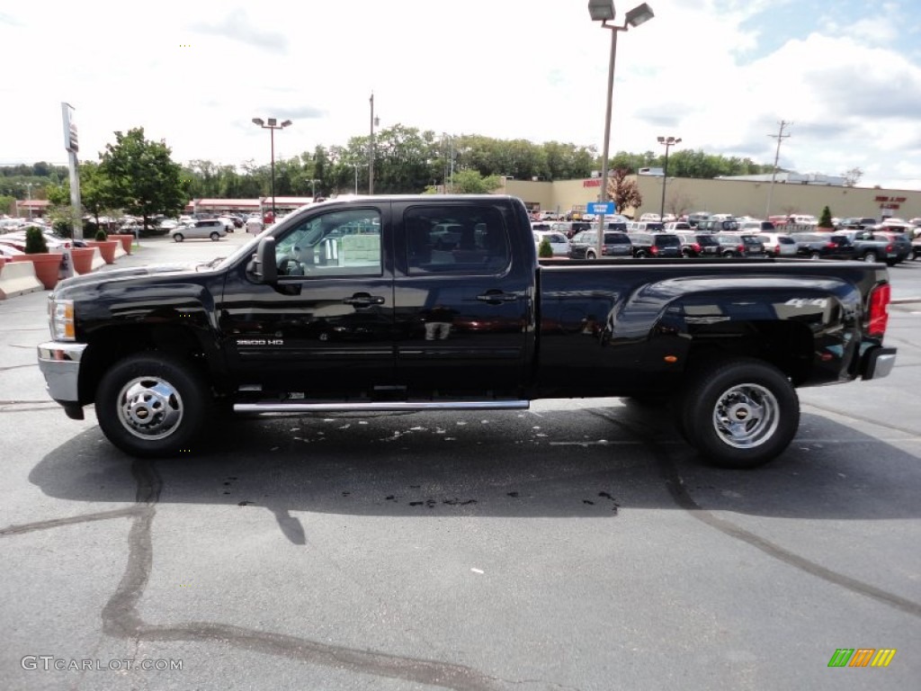 Black 2012 Chevrolet Silverado 3500HD LTZ Crew Cab 4x4 Dually Exterior Photo #54223101