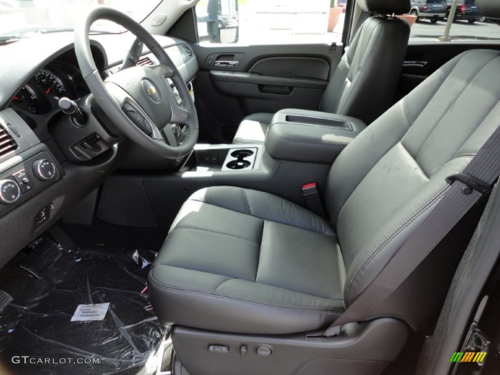 Ebony Interior 2012 Chevrolet Silverado 3500HD LTZ Crew Cab 4x4 Dually Photo #54223155