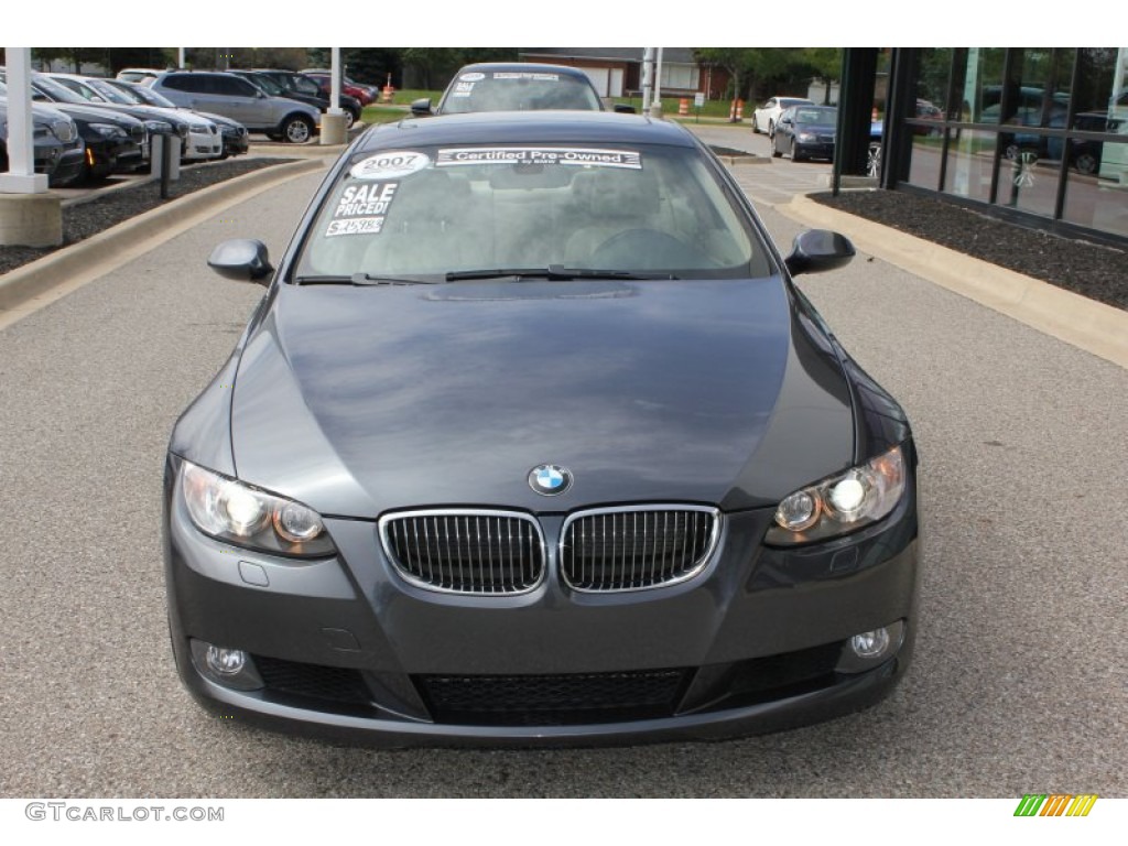 2007 3 Series 328xi Coupe - Sparkling Graphite Metallic / Cream Beige Dakota Leather photo #2