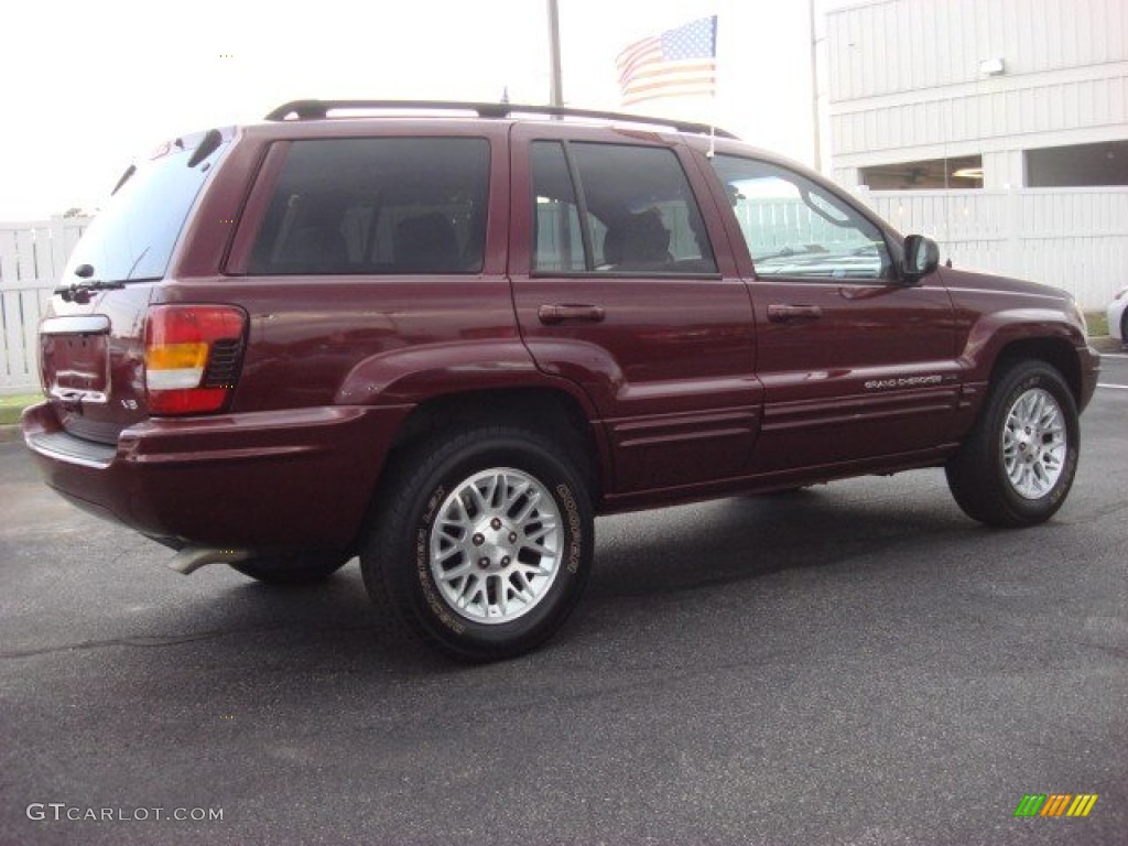 2002 Grand Cherokee Limited - Dark Garnet Red Pearlcoat / Taupe photo #3