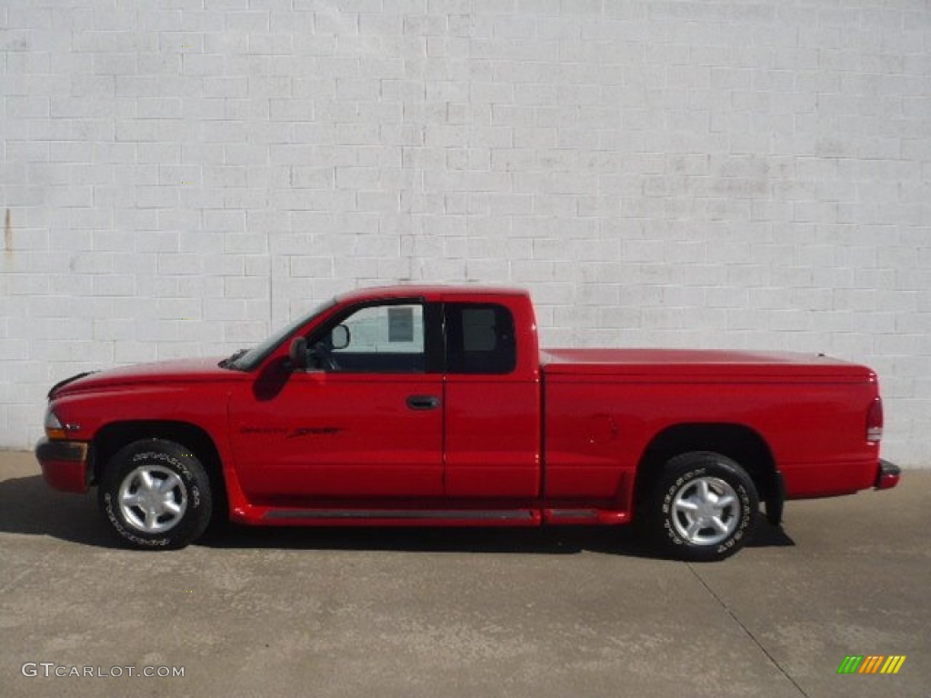 1997 Dakota Sport Extended Cab - Flame Red / Mist Gray photo #1