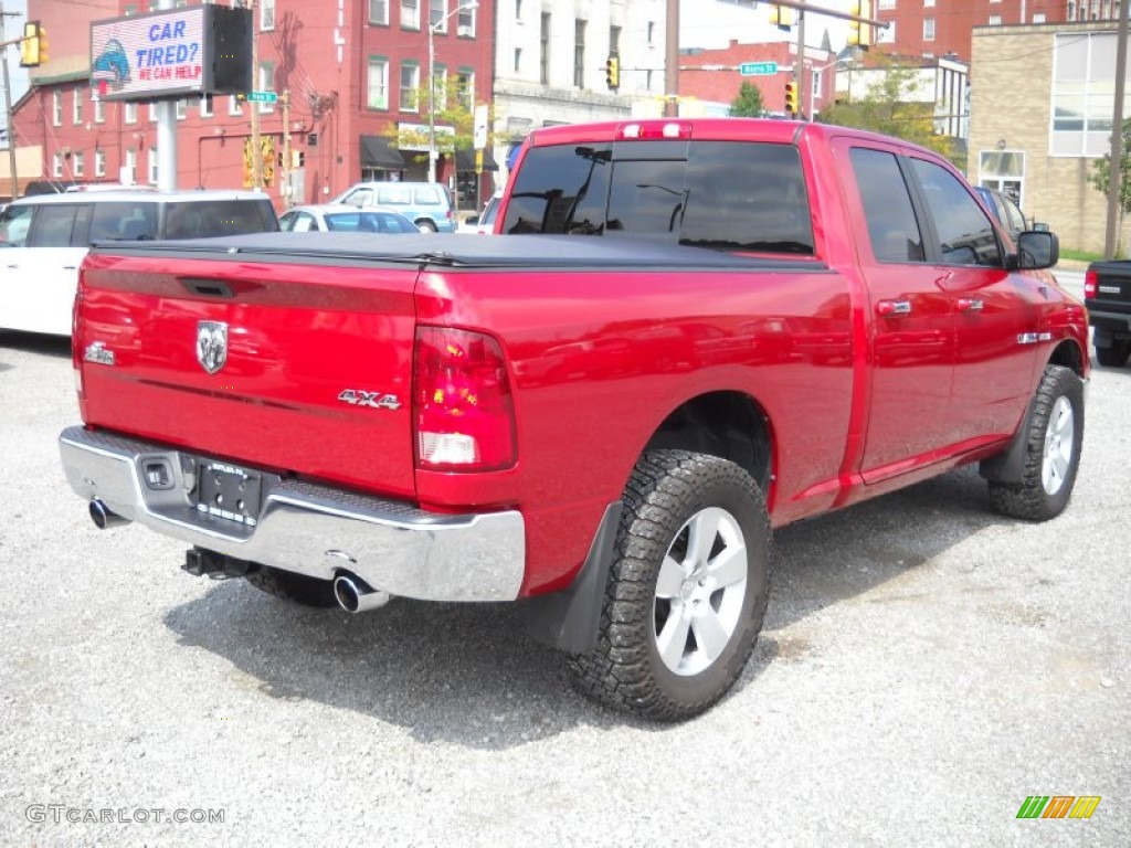 2010 Ram 1500 Big Horn Quad Cab 4x4 - Inferno Red Crystal Pearl / Dark Slate/Medium Graystone photo #2