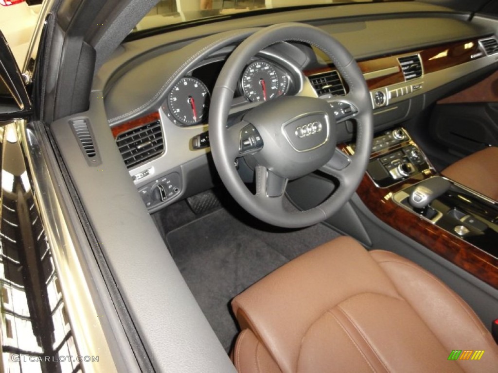 2011 Audi A8 4.2 FSI quattro Nougat Brown Dashboard Photo #54227598