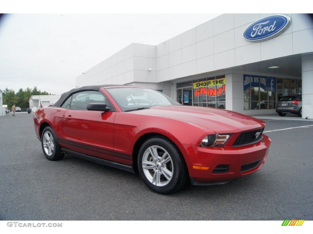 2010 Mustang V6 Convertible - Red Candy Metallic / Charcoal Black photo #1