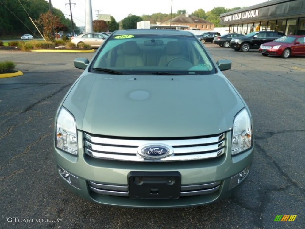 2009 Fusion SEL V6 - Moss Green Metallic / Camel photo #6