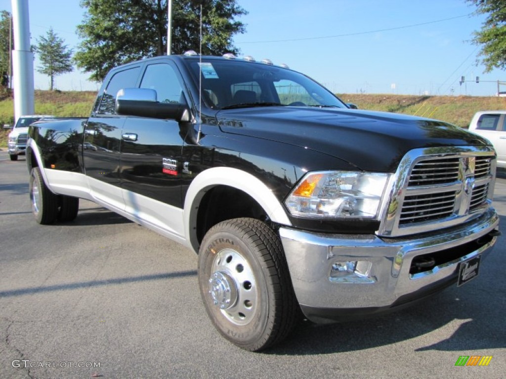 Black 2012 Dodge Ram 3500 HD Laramie Crew Cab 4x4 Dually Exterior Photo #54234087