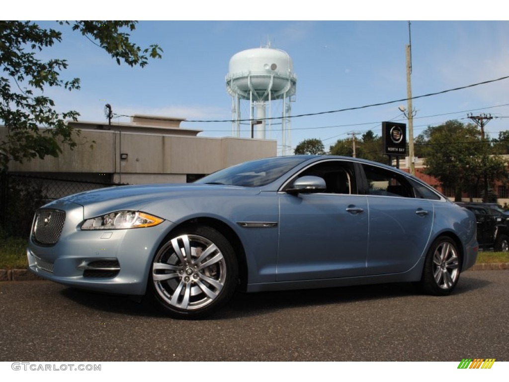 2011 XJ XJL - Frost Blue Metallic / Navy Blue/Ivory photo #1