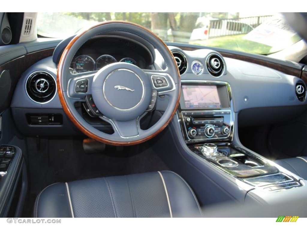 2011 Jaguar XJ XJL Navy Blue/Ivory Dashboard Photo #54235033