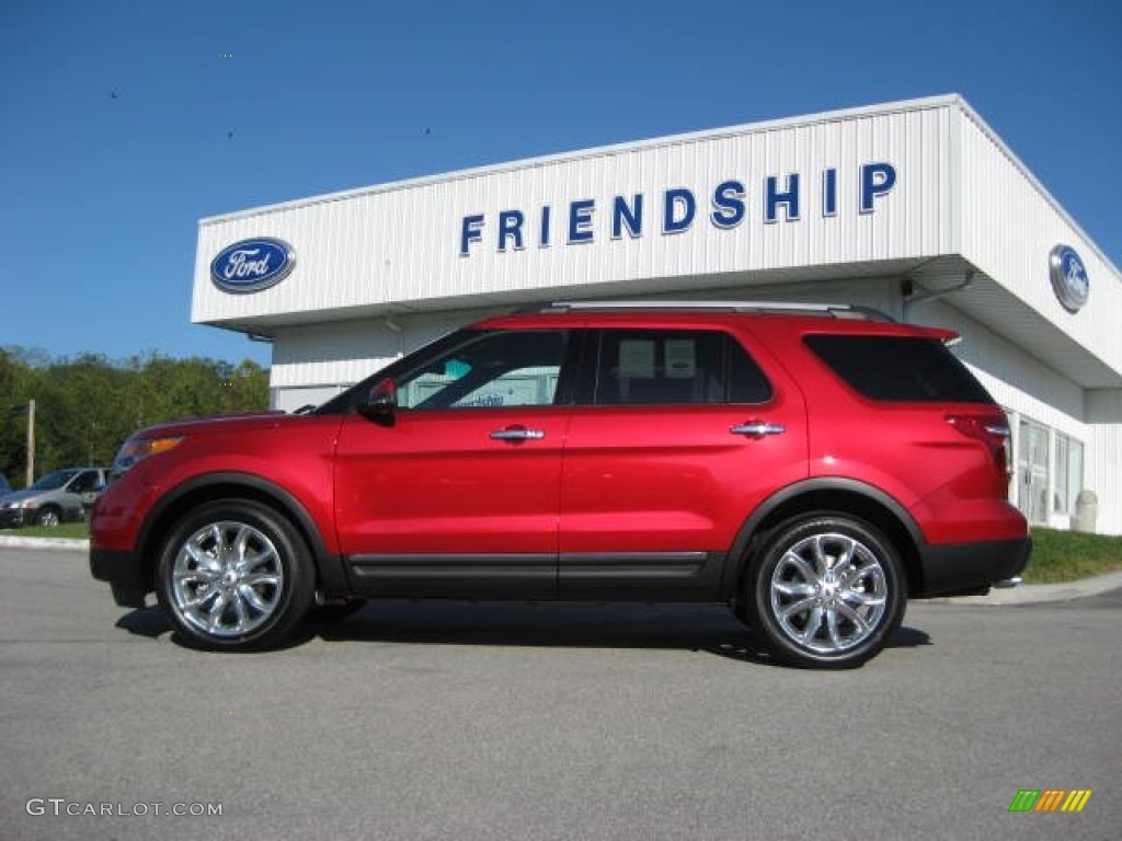 2012 Explorer Limited 4WD - Red Candy Metallic / Medium Light Stone photo #1