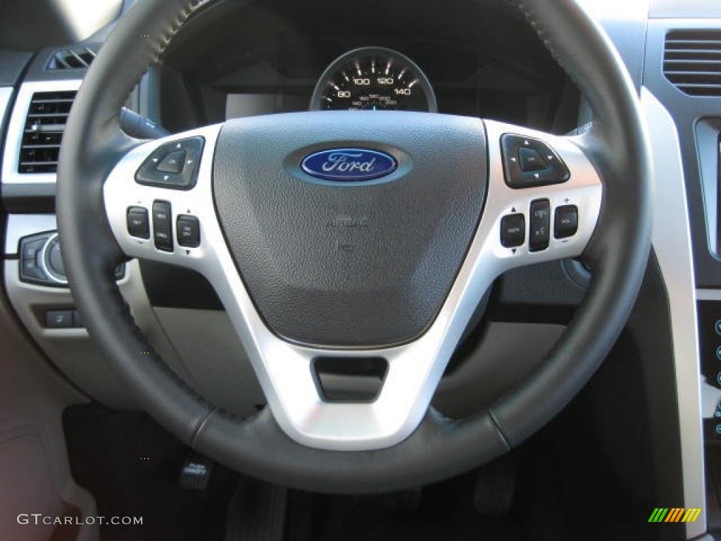 2012 Ford Explorer Limited 4WD Medium Light Stone Steering Wheel Photo #54241407