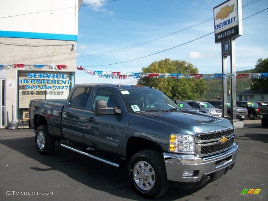 2011 Silverado 2500HD LT Crew Cab 4x4 - Blue Granite Metallic / Ebony photo #8